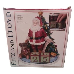 Fitz & Floyd musical ceramic Holiday Countdown Calender
